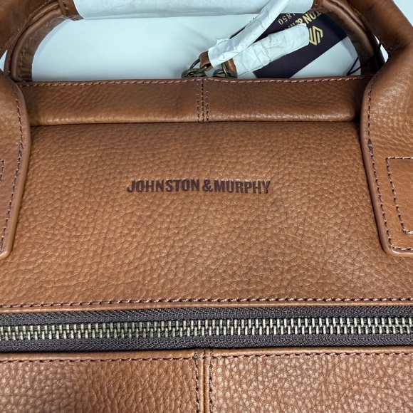 Johnston & Murphy Mens Oil Tanned Leather Briefcase - Picture 6 of 12